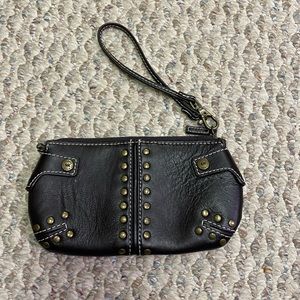 Michael Kors leather studded wristlet